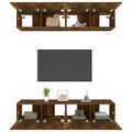 vidaXL TV skrinky 4 ks dymový dub 80x30x30 cm spracované drevo