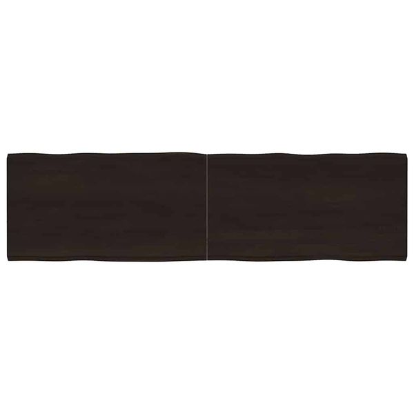 vidaXL Stolová doska tmavohnedá 180x50x(2-4)cm ošetrený masív hrany