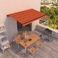 vidaXL Ručne zaťahovacia markíza 400x350 cm oranžová a hnedá