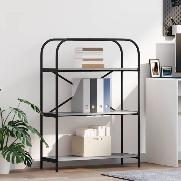 vidaXL Regál na knihy Sivý Sonoma 80 x 30 x 109 cm Kompozitné drevo