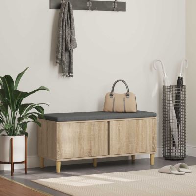 vidaXL Predsieňová lavica s vankúšom Sonoma dub 100 x 38 x 46 cm