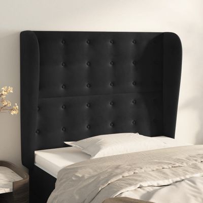 vidaXL Čelo postele so záhybmi čierne 83x23x118/128 cm zamat