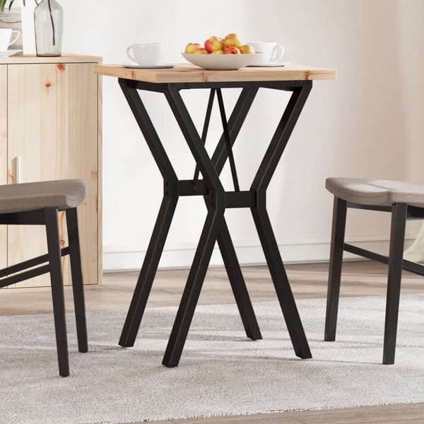 vidaXL Jedálenský stolík v tvare Y 50x50x75,5 cm borovica a oceľ