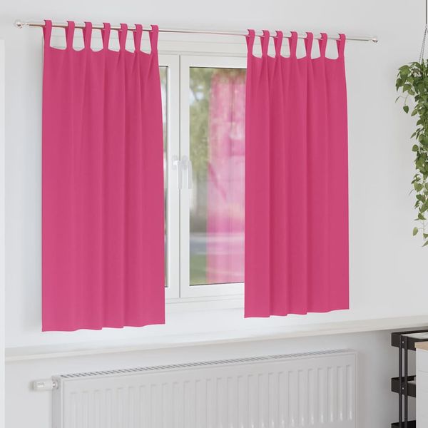 vidaXL Záclony na zatemnenie s krúžkami 2 pcs Jasná ružová