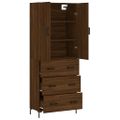 vidaXL Vysoká skrinka hnedý dub 69,5x34x180 cm spracované drevo