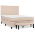 vidaXL Boxspring posteľ s matracom kapučínová 140x190 cm umelá koža
