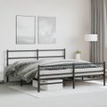 vidaXL Kovový rám postele so zadným a predným čelom čierny 183x213 cm