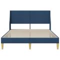 vidaXL Rám postele Jednofarebný Modrá 120 x 190 cm látka