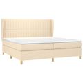 vidaXL Boxspring posteľ s matracom krémová 200x200 cm látka