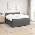 vidaXL Posteľ boxspring s matracom Tmavosivá 160 x 200 cm Látka