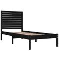 vidaXL Posteľný rám čierny drevený masív 75x190cm malé jednolôžko