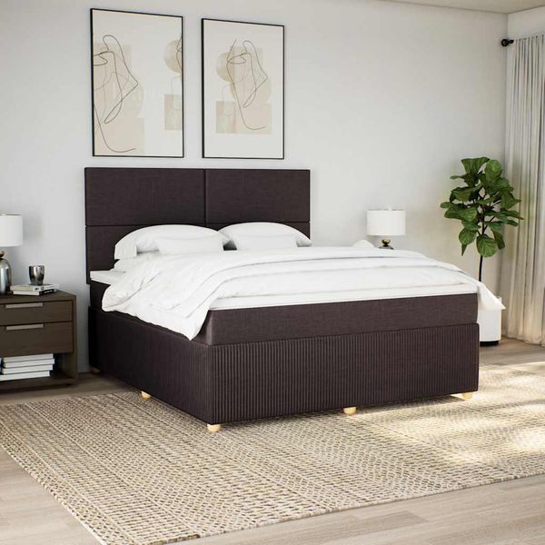 vidaXL Boxspring posteľ s matracom tmavohnedá 180x200 cm látka