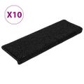 vidaXL Schodové rohože 10 ks 65x21x4 cm antracitové s obdĺžnikovým okrajom