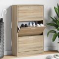 vidaXL Botník dymový dub 63x24x103 cm spracované drevo