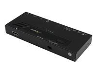 Startech 4 Port HDMI Switch - 4K with Fast Switching, Auto-Sensing & Serial Control - Automatic 4x1 HDMI Video Switcher Box (VS421HD4KA) - Spínač video/audio - 4 x HDMI - desktop