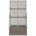 vidaXL Záhradný kvetináč s trellis Sivá 70 x 30 x 135 cm polyratan