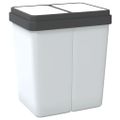 vidaXL Dvojitý kôš biely 2x25 l