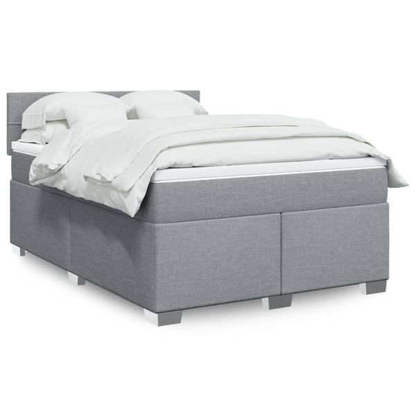 vidaXL Boxspring posteľ s matracom svetlosivá 100x200 cm látka