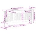 vidaXL Kryt na radiátor 205 cm MDF