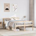 vidaXL Posteľný rám pre seniorov s čelom 135x190 cm borovicový masív