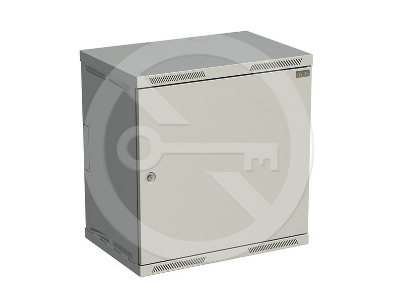Rozvádzač nástenný SENSA 12U 400mm, dvere plech, RAL 7035, SENSA-12U-64-11-G