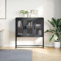 vidaXL Komoda čierna 100,5x39x107 cm oceľ valcovaná za studena
