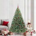 vidaXL Umelý vianočný stromček s 300 LED-i Zelená 180 cm PE a PVC