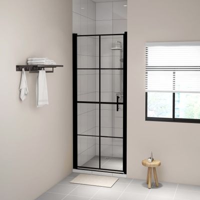 vidaXL Sprchové dvere čierne 91x195 cm tvrdené sklo