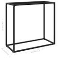 vidaXL Konzolový stolík čierny 80x35x75 cm tvrdené sklo