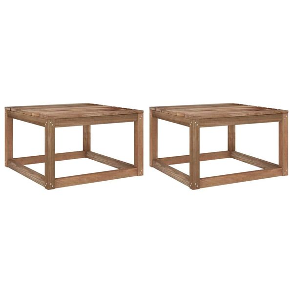 vidaXL Záhradné stoly z paliet 2 ks 60x60x36,5cm impregnovaná borovica