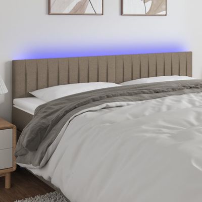 vidaXL Čelo postele s LED sivohnedé 160x5x78/88 cm látka