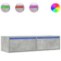 vidaXL TV skrinka s LED svetlami betónovo sivá 100X35,5x25 cm