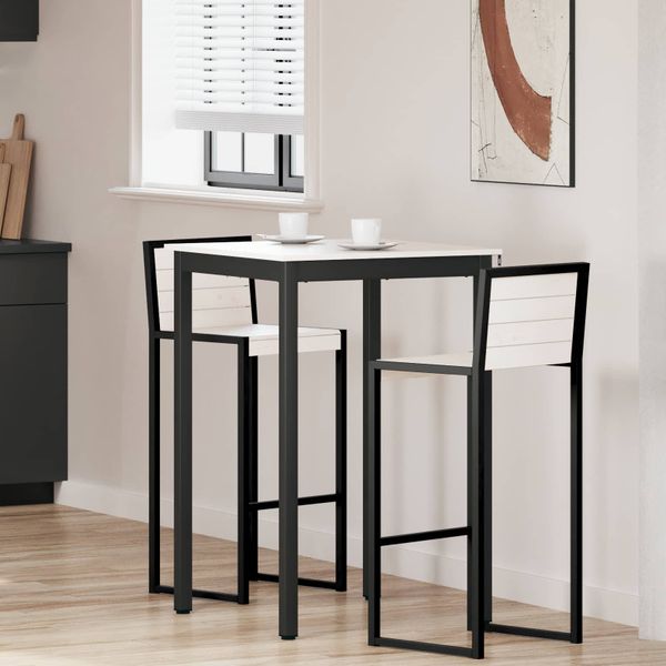 vidaXL Barový stôl Biela 70 x 70 x 105 cm Masívne borovicové drevo