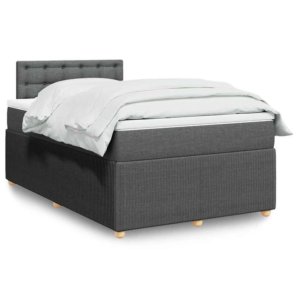 vidaXL Boxspring posteľ s matracom tmavosivý 120x200 cm látka
