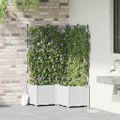 vidaXL Záhradný kvetináč 3 ks Biela 80 x 80 x 142 cm PP