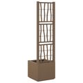 vidaXL Záhradný kvetináč s trellis Hnedá 36 x 36 x 140 cm PP