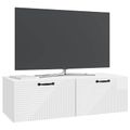 vidaXL Nástenná TV skrinka Biela s vysokým leskom 98 x 41 x 30 cm