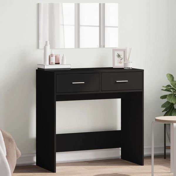 vidaXL Toaletný stolík so zrkadlom čierny 80x39x80 cm