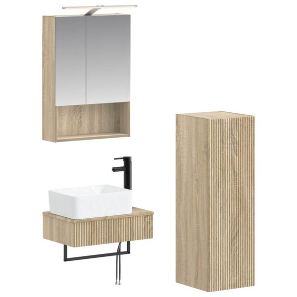 vidaXL Set kabinetov do kúpeľne 4 pcs Dub sonoma 50 x 14,5 x 70 cm
