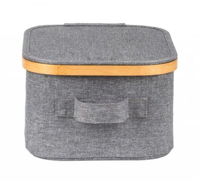 Úložný box G21 24 x 30 x 15 cm, bambusový s vekom, sivý