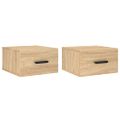 vidaXL Nástenné nočné stolíky 2 ks dub sonoma 35x35x20 cm