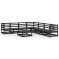 vidaXL 8-dielna záhradná sedacia súprava čierna masívna borovica