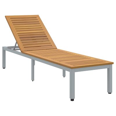 vidaXL Ležadlo Sivá 200 x 55 x 35 cm Pevné akáciové drevo