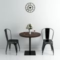 vidaXL Bistro stolík, MDF a oceľ, okrúhly, 80x75 cm, tmavý popolový