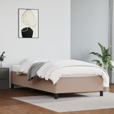 vidaXL Posteľný rám bez matraca kapučínový 100x200 cm umelá koža