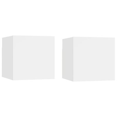 vidaXL Nočné stolíky 2 ks, biele 30,5x30x30 cm, kompozitné drevo