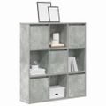 vidaXL Knižnica betónová sivá 89x24x101,5 cm kompozitné drevo