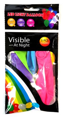 Balónik LED svietiaci 5 ks mix farieb 30 cm