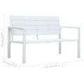 vidaXL Záhradná lavička 120 cm, HDPE, biela, drevený vzhľad