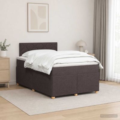vidaXL Posteľ boxspring s matracom Tmavohnedá 120 x 190 cm Látka